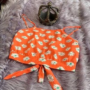 Large bow-back crop top for summer!! Like new